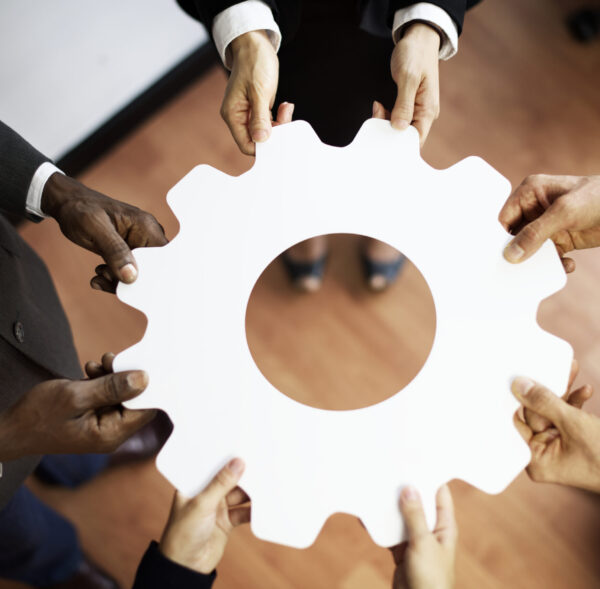 Diverse business colleagues shoo